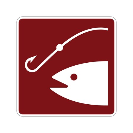 Sign Solutions Usa Fishing Area (Symbol), Aluminum, 24 in x 24 in DUS08HWT2424RS-063
